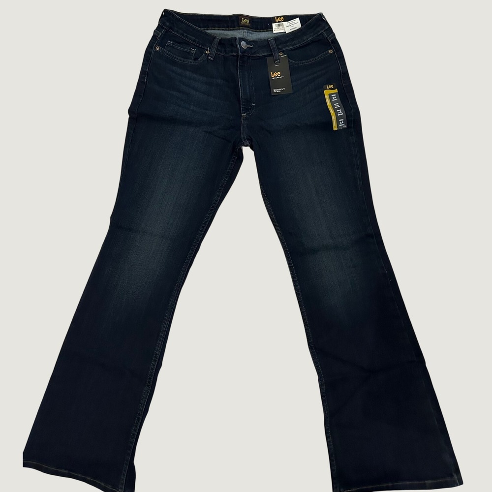Lee Legendary Bootcut Jeans Womens 14 Short Blackout Dark Wash Denim 103522570
